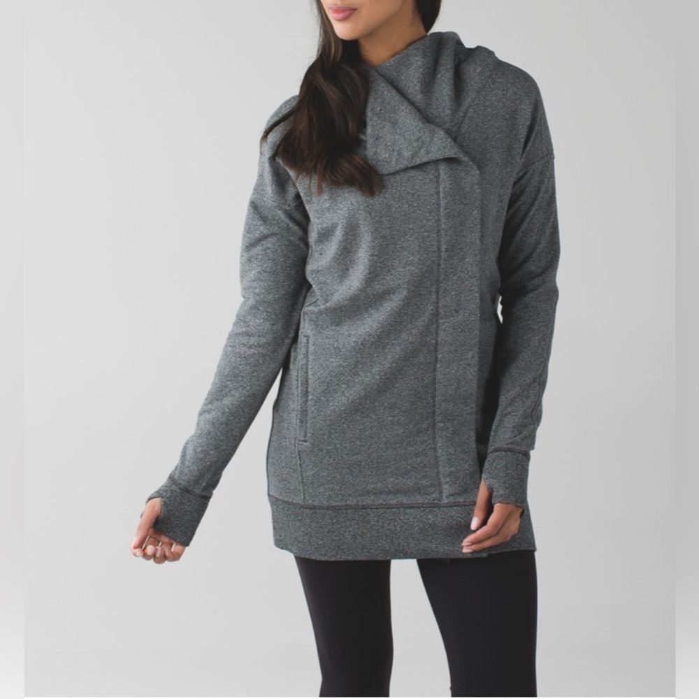 Lululemon Wrap Up Jacket Heathered Speckled Black Gray Women’s Size 4